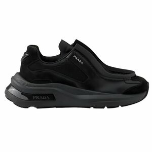 $1,350 PRADA SYSTEME BRUSHED LEATHER SNEAKERS Black UK 9.5 US 10.5 EU 43.5 BNIB